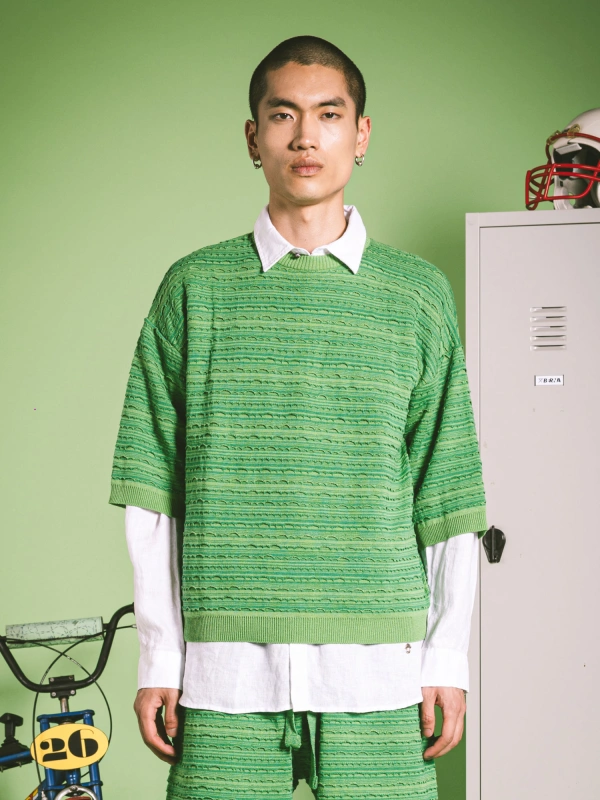 T-shirt in maglia devorè