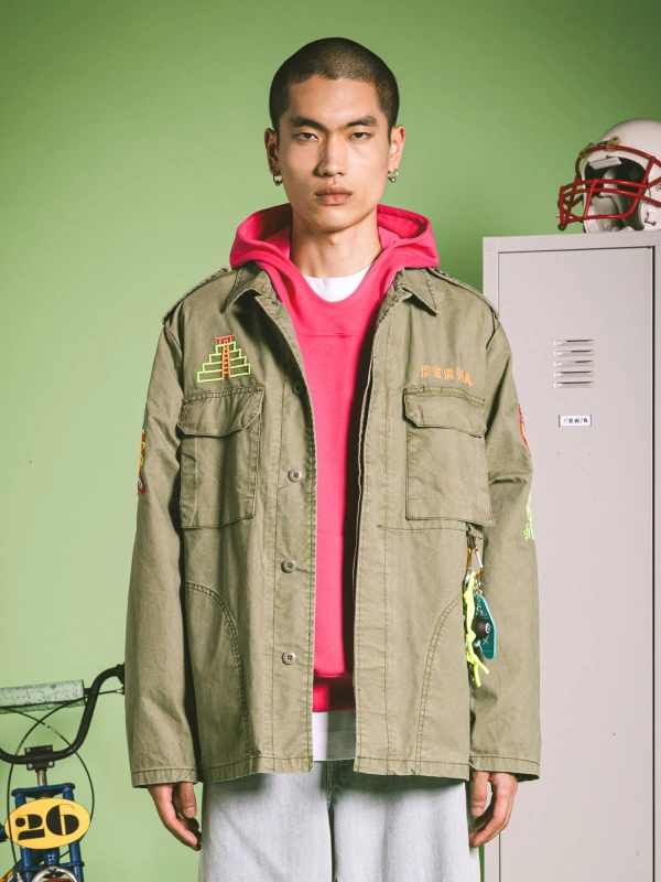 Overshirt con ricami aztechi 2